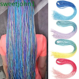 Sweetjohn Zizi ผมถักเปียสังเคราะห์ แบบบาง สีรุ้ง สําหรับผู้หญิง