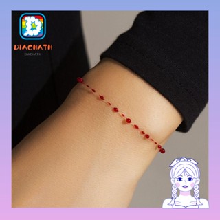 Diachath กําไลข้อมือ แบบบาง สองชั้น สีแดง สไตล์โกธิค เครื่องประดับฮาโลวีน ปาร์ตี้