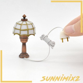 [Sunnimix2] โคมไฟข้างเตียง โมเดลเฟอร์นิเจอร์ ขนาดเล็ก สเกล 1:12 สําหรับตกแต่งบ้าน