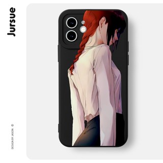 JURSUE เคสไอโฟน เคสซิลิโคนนุ่มกันกระแทกการ์ตูนอนิเมะตลก เคสโทรศัพท์ สีดำ Compatible for iPhone 15 14 13 12 11 Pro Max SE 2020 X XR XS 8 7 6 6S Plus พลัส XYH1449