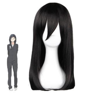 มิสคู ไฮคิว!! วิกผมคอสเพลย์ วอลเลย์บอล Kiyoko Shimizu ทนความร้อน สีดํา