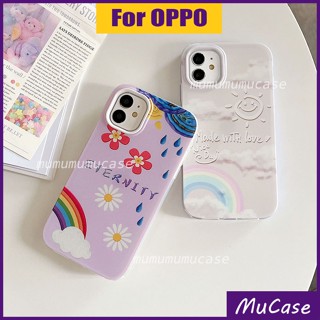 3 IN 1 เคสโทรศัพท์มือถือแบบใส สีหวาน สําหรับ Oppo A5S A12 A7 A3S A12E A5 A9 A15 A15S A35 A16 A16S A52 A92 A53 A32 A53S A54 A74 A95 A94 Reno 5F F9 F11 Reno5 Pro 2020 4G 5G