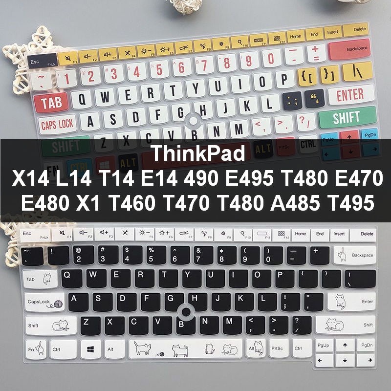 ฝาครอบแป้นพิมพ์ Lenovo ThinkPad X14 L14 T14 E14 490 E495 T480 E470 E480 X1 T460 T470 T480 A485 T495 แล็ปท็อป 14 นิ้วสําหรับ Lenovo คีย์บอร์ดป้องกันฟิล์มซิลิโคนอ่อน