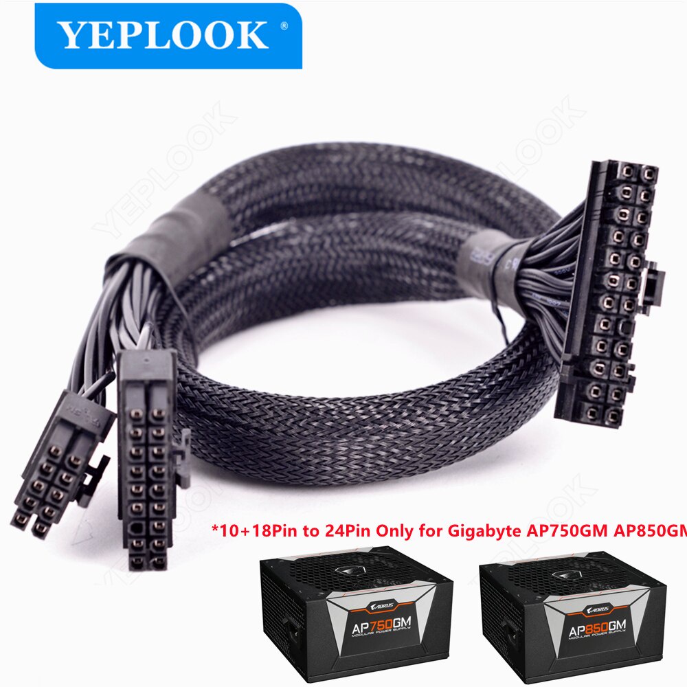 10Pin + 18Pin ถึง 24Pin 20+4Pin สายไฟแขนสําหรับ GIGABYTE AORUS P750W GP-AP750GM, P850W GP-AP850GM Go