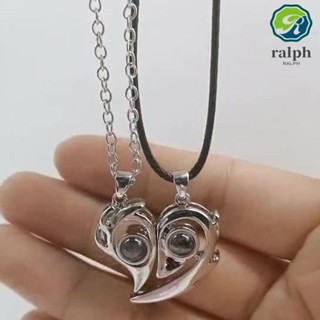 RALPH 2pcs/set Couples Magnet Necklace Elegant Neck Jewelry Korean Clavicle Chain Heart Pendant Charm For Lovers Attract Vintage Choker