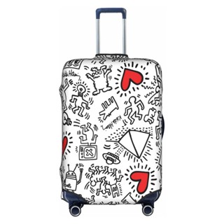 【พร้อมส่ง】Keith Haring ผ้าคลุมกระเป๋าเดินทาง แบบยืดหยุ่น ซักทําความสะอาดได้ 18-32 นิ้ว