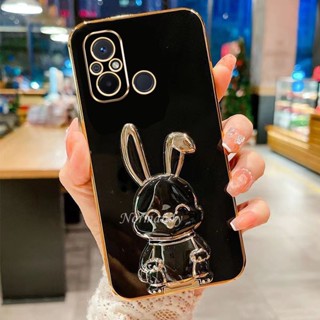 พร้อมส่ง เคสโทรศัพท์มือถือแบบนิ่ม กันกระแทก กันรอยเลนส์กล้อง ลายกระต่ายน่ารัก พร้อมขาตั้ง สําหรับ Xiaomi Redmi 12C Note 12 Pro 5G 4G 2023