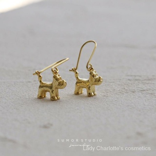 Gift[Schnauzer Dogs] Three-Dimensional Puppy Animal Cute Earrings Exquisite Small and Versatile Silver Stud Earrings Earrings Ear Hook 8S59