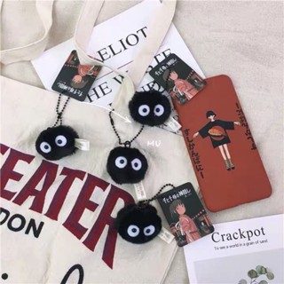 Cartoon Anime Small Coal Ball Pendant Fur Ball Keychain Girls New INS Fashion Bag Dust Clothes Accessories Women