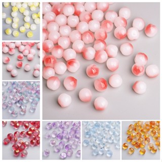 กิ๊บติดผม ลูกปัดแก้ว รูปพีชน้อยน่ารัก แบบครึ่งรู แฮนด์เมด DIY สีทอง 10 ชิ้น