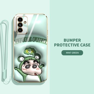 เคสโทรศัพท์ซิลิโคน TPU แบบนิ่ม ลายการ์ตูนกระต่าย ไดโนเสาร์ 3D ป้องกัน พร้อมสายคล้อง สําหรับ Samsung Galaxy A14 A13 A24 4G 5G A04S A34 A54 5G M23 F23 M52 5G