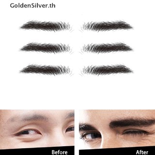 Goldensilver สติกเกอร์รอยสักคิ้วปลอม เสมือนจริง เป็นที่นิยม สําหรับผู้ชาย 10 คู่