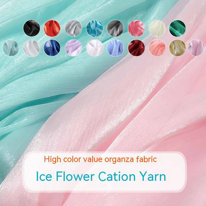【หลายชิ้น ไม่มีการตัด】ผ้าไหมแก้วเครป สีเงิน แวววาว สไตล์ฮั่นฝู ขนาดใหญ่ 150*100 ซม.