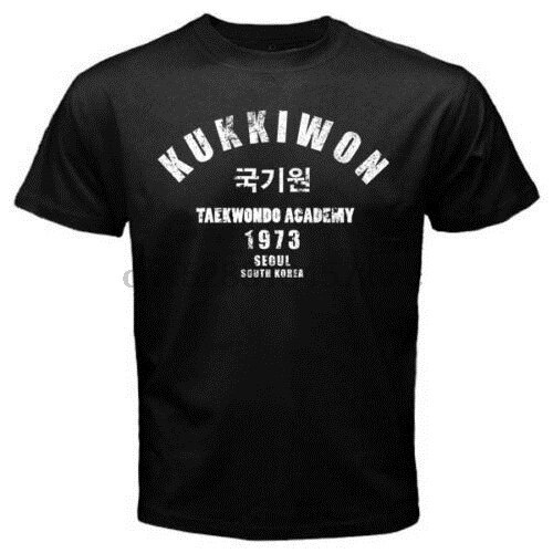 เสื้อยืดผ้าฝ้ายใหม่ เสื้อยืดผ้าฝ้าย 100% พิมพ์ลาย Kukkiwon กันรอยขีดข่วน สีดํา สําหรับผู้ชาย S-5XL