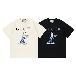 ใหม่ Gucc เสื้อยืดลําลอง แขนสั้น สําหรับผู้ชาย และผู้หญิง