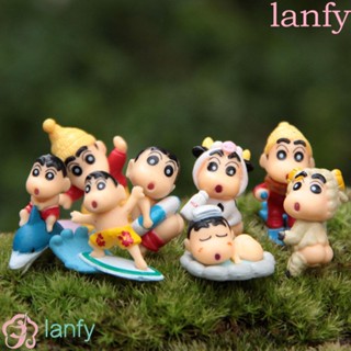 Lanfy ของเล่นโมเดลฟิกเกอร์ Crayon Shin-Chan 8ชิ้น/ชุดสําหรับเด็ก