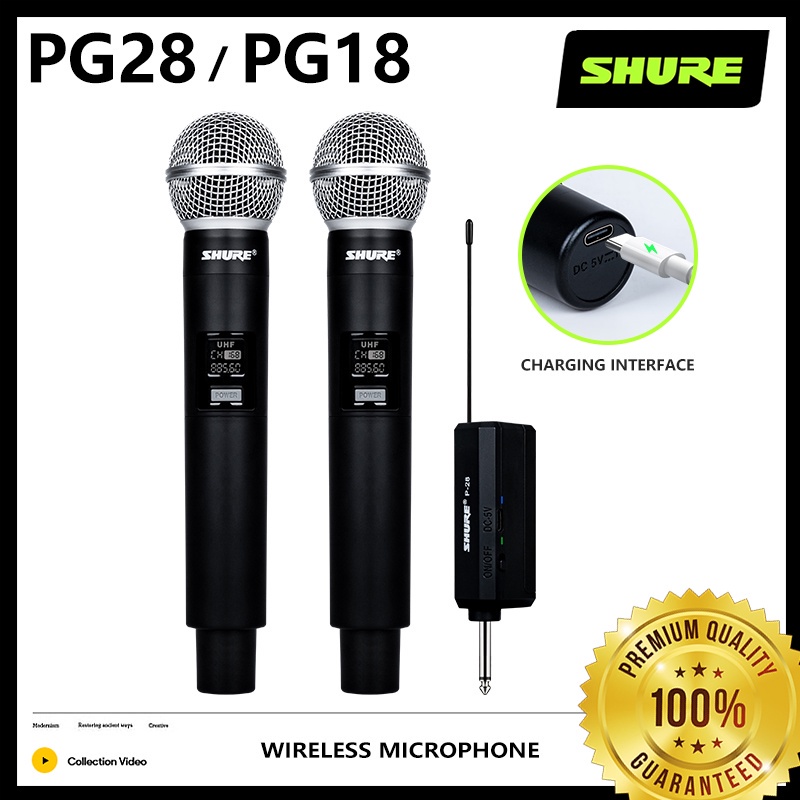 SHURE PG-28 ไมโครโฟนไร้สาย 800MHz UHF ไมโครโฟน เฉพาะทาง ไมค์ คิดค่าใช้จ่าย ไมค์ลอยเสียงดี ไมค์ร้องเพลง ไมค์ไร้สาย ระยะรั