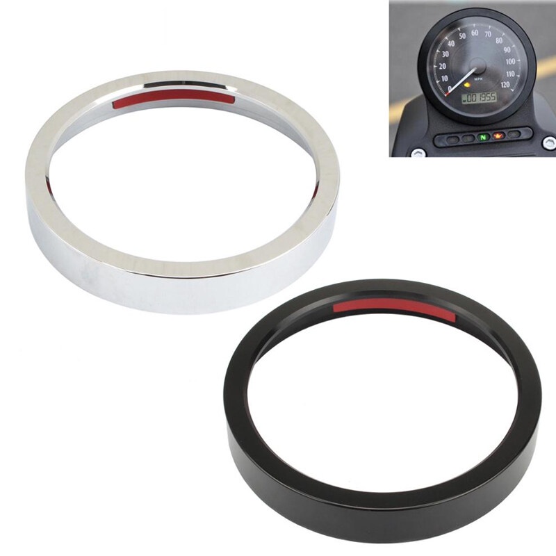 รถจักรยานยนต์ Speedometer Trim Bezel Trim แหวนสําหรับ Harley Sportster XL883 1200 X48 72 Low Rider สีดํา/Chrome