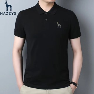 Hazzys Hazzys เสื้อยืดโปโล คอปก ผ้าฝ้าย ปักลาย สีพื้น ระดับไฮเอนด์ แฟชั่นฤดูร้อน สําหรับผู้ชาย 2023