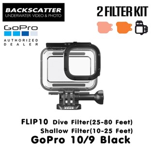 GoPro 11 / 10 / 9 Protective Housing + Backscatter Flip10 Shallow (10-25 feet) &amp; Dive Filter (25-80 feet)