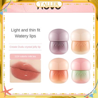 ✧ Ready Stcok Novo สร้าง Dudu Crystal Jelly Lip Glaze Mirror แก้วน้ำเคลือบเงาไม่ติดถ้วยไม่ซีดจางกันน้ำติดทนนานแต่งหน้าริมฝีปากนักเรียนสูง4สี