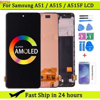 Super AMOLED หน้าจอสัมผัส LCD พร้อมกรอบดิจิทัล สําหรับ Samsung Galaxy A51 LCD A515 A515F A515F DS A515FD