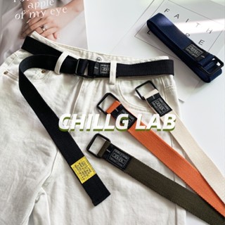 CHILLG LAB ผ้าใบ waistbands สําหรับผู้ชายและผู้หญิงบุคลิกภาพอินเทรนด์อินเทรนด์นักเรียนหนุ่มสาวอเนกประสงค์ตกแต่งกางเกงคาร์โก้เข็มขัด