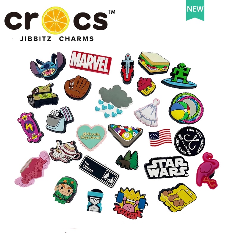 Jibbitz crocs หัวเข็มขัด รูปรองเท้า ดอกไม้ เครื่องประดับ DIY 2023
