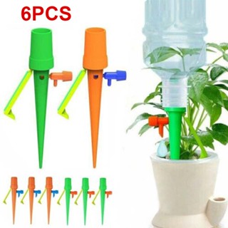 6pcs Plant Self-Watering Drip Irrigation Adjustable Drip Device With Switch Control Valve System Spikes Automatic