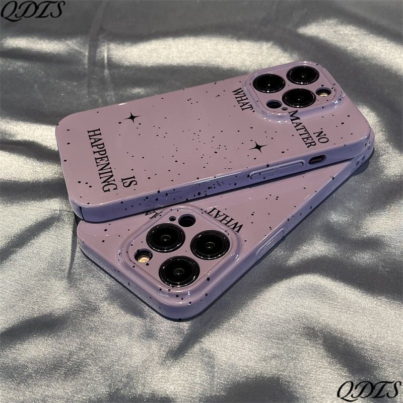 เคสโทรศัพท์มือถือแบบแข็ง กันกระแทก ลายภาษาอังกฤษ สีม่วง สําหรับ Iphone 13 8p 12 714pro 11 max 29GM
