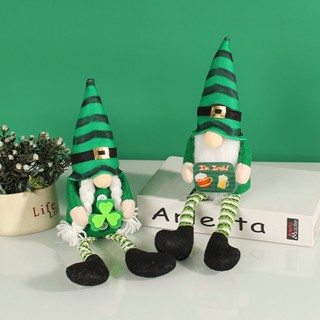 St.patricks Day Gnomes ตุ๊กตาโนม ผ้ากํามะหยี่ขนนิ่ม แฮนด์เมด สไตล์สวีเดน สําหรับตกแต่ง