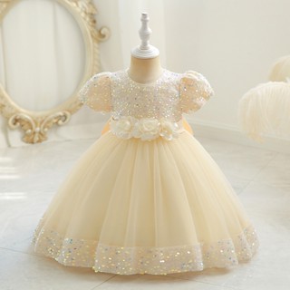 Kids Sequin Childrens Dress Fluffy Mesh Princess Dress Baby Girls First Year Party Cute Dress（55）