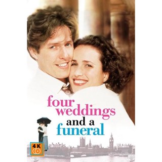 หนัง DVD ออก ใหม่ Four Weddings and a Funeral (1994) ไปงานแต่งงาน 4 ครั้ง หัวใจนั่งเฉยไม่ได้แล้ว (เสียง ไทย/อังกฤษ ซับ ไ