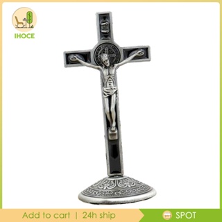 [Ihoce] ฟิกเกอร์ไม้กางเขน ST Crucifix Jesus on Cross ทนทาน สําหรับตกแต่งบ้าน ของขวัญทางศาสนา