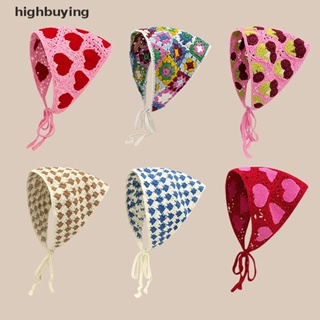 [highbuying] ที่คาดผมสามเหลี่ยม ถักโครเชต์ แฮนด์เมด สไตล์เกาหลี น่ารัก พร้อมส่ง