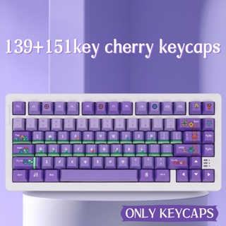 ปุ่มกดคีย์บอร์ด ลายมอนสเตอร์ เชอร์รี่ สีเขียว สีม่วง สําหรับ Cherry Mx 60% 151 คีย์ 7U Space