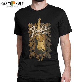 ผู้ชายและแอมป์;#39;s เสื้อยืดคอกลม แขนสั้น ผ้าฝ้าย พิมพ์ลายกราฟฟิค Strat Guitar Bass ขนาดใหญ่