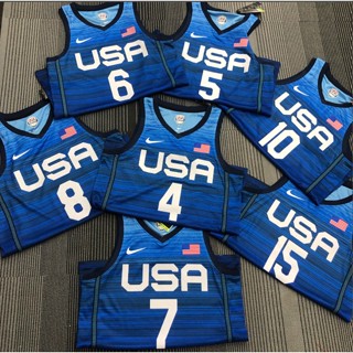 เสื้อกีฬาบาสเก็ตบอล Motion nba usa สีฟ้า 963270