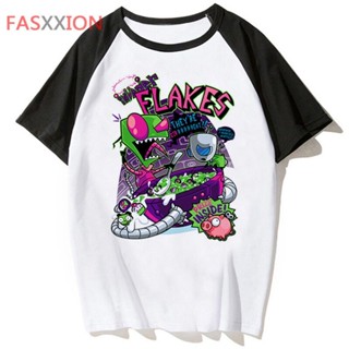 เสื้อยืด ลายการ์ตูน Invader Zim สไตล์ฮาราจูกุ แนวสตรีท สําหรับผู้หญิง