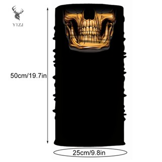 ผ้าพันคอ พิมพ์ลายกะโหลก แบบครึ่งหน้า สําหรับเล่นสกี ขี่จักรยาน