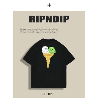 Ripndip เสื้อยืดคอกลม แขนสั้น ทรงหลวม แนวสตรีท กอดซ้าย ขวา เหมาะกับฤดูร้อน สําหรับผู้ชาย และผู้หญิง