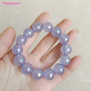 Purelove&gt; สร้อยข้อมือลูกปัดเรืองแสง หลากสี สีฟ้า สีชมพู แฮนด์เมด ของขวัญ สําหรับคู่รัก