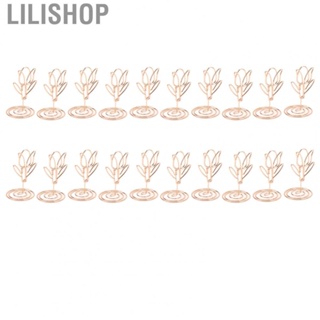 Lilishop Flower Place Card Holder  20pcs Rose Gold Metal Table Number Holders  for Anniversary Parties