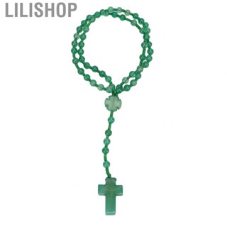 Lilishop Rosary Beaded Necklace Glossiness Rosary Necklace Fine Polishing for Pendant