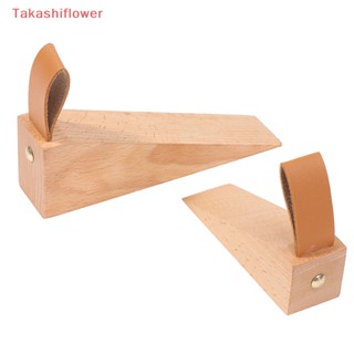 (Takashiflower) Security Large Soild Wood Door Stopper Non-Slip Door Stops Duty Beech