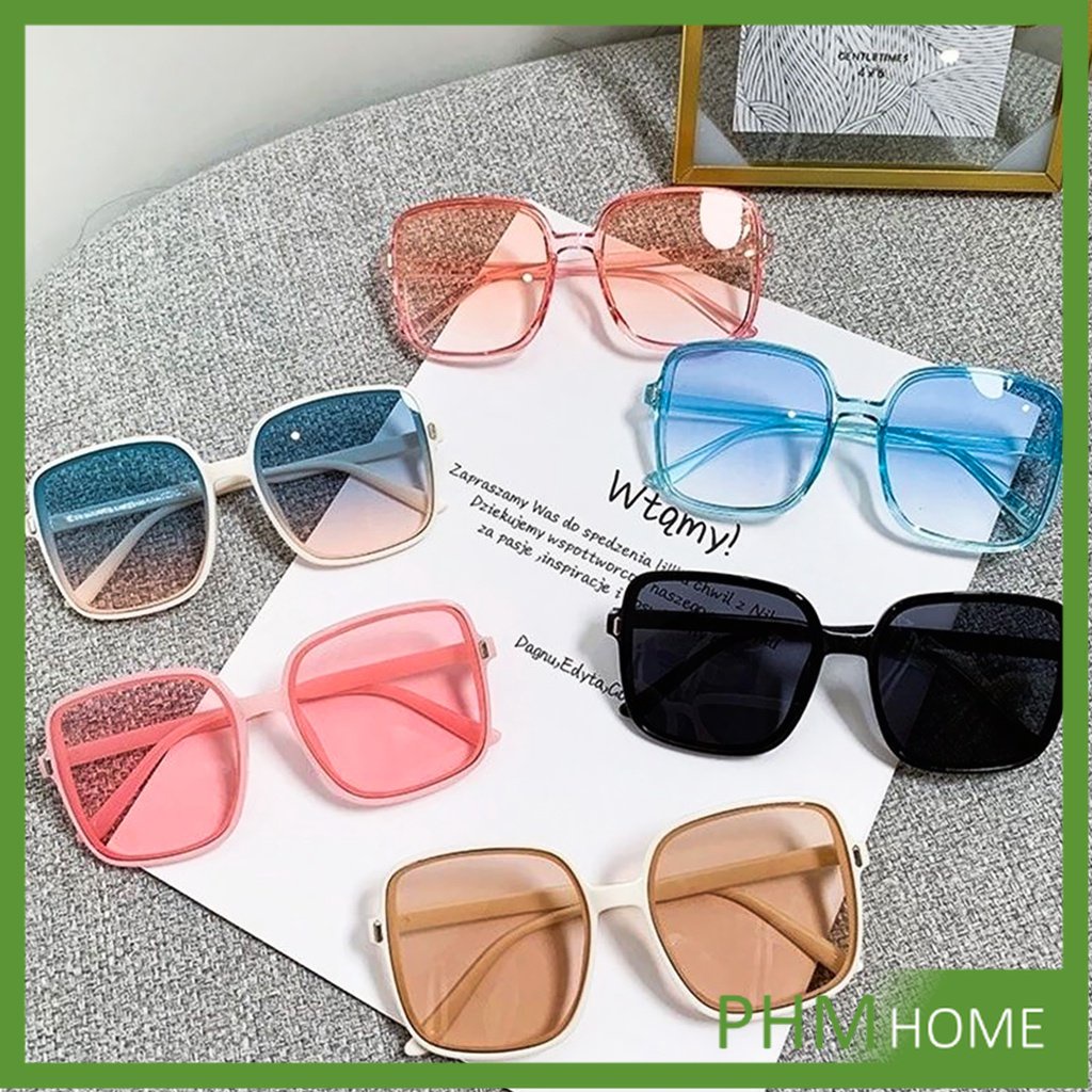 เลนส์สี แว่นตาชายหาด แฟชั่น แว่นตากันแดด เลนส์ทรงสี่เหลี่ยม Sunglasses