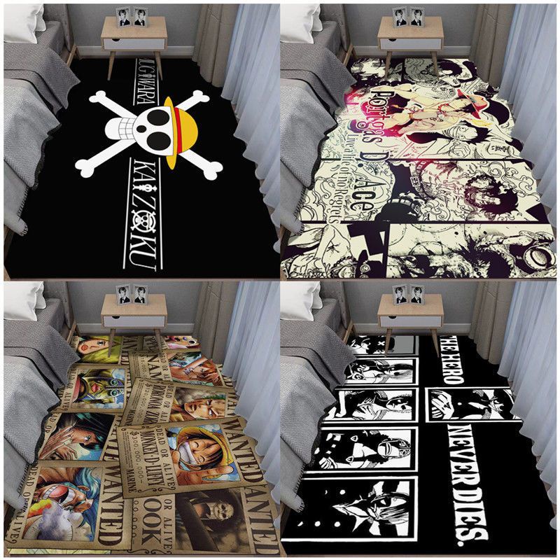พรมปูพื้น ลาย One Piece Luffy ที่ทนต่อสิ่งสกปรก สําหรับห้องนอน ห้องนั่งเล่น