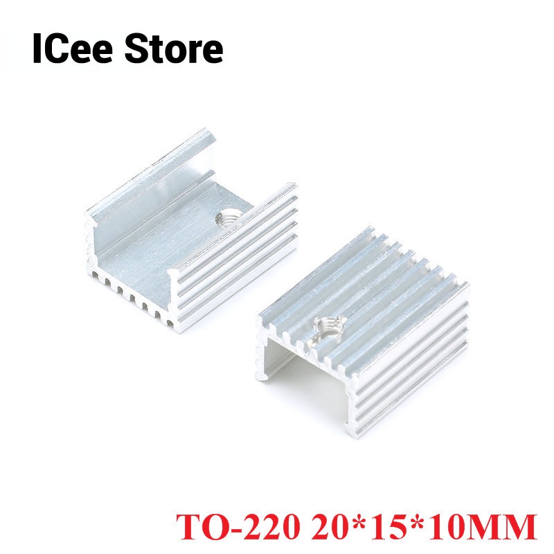 ฮีทซิงค์ TO-220 TO 220 ฮีทซิงค์ทรานซิสเตอร์ TO220 ระบายความร้อน สีเงิน 20*15*10 มม.