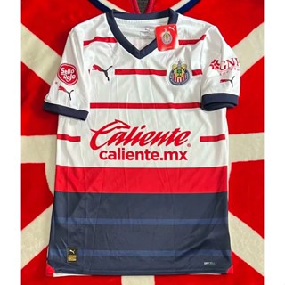 เสื้อกีฬาแขนสั้น ลายทีมชาติฟุตบอล Chivas Away 2324 ชุดเหย้า พร้อมตัวเลข และชื่อ คุณภาพสูง