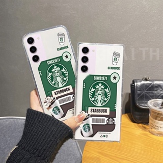 เคสโทรศัพท์มือถือแบบนิ่ม ใส กันกระแทก ลาย Starbucks Coffee Cups and Cakes สําหรับ Samsung Galaxy S23 Ultra S23+ S22 Ultra S22 Plus S21 FE 5G 2023 GalaxyS23 GalaxyS23Ultra